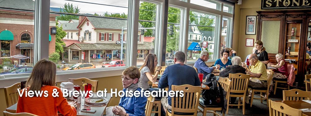 Horsefeathers Restaurant In The Center Of North Conway New Hampshire Windows On Main Street At Horsefeathers